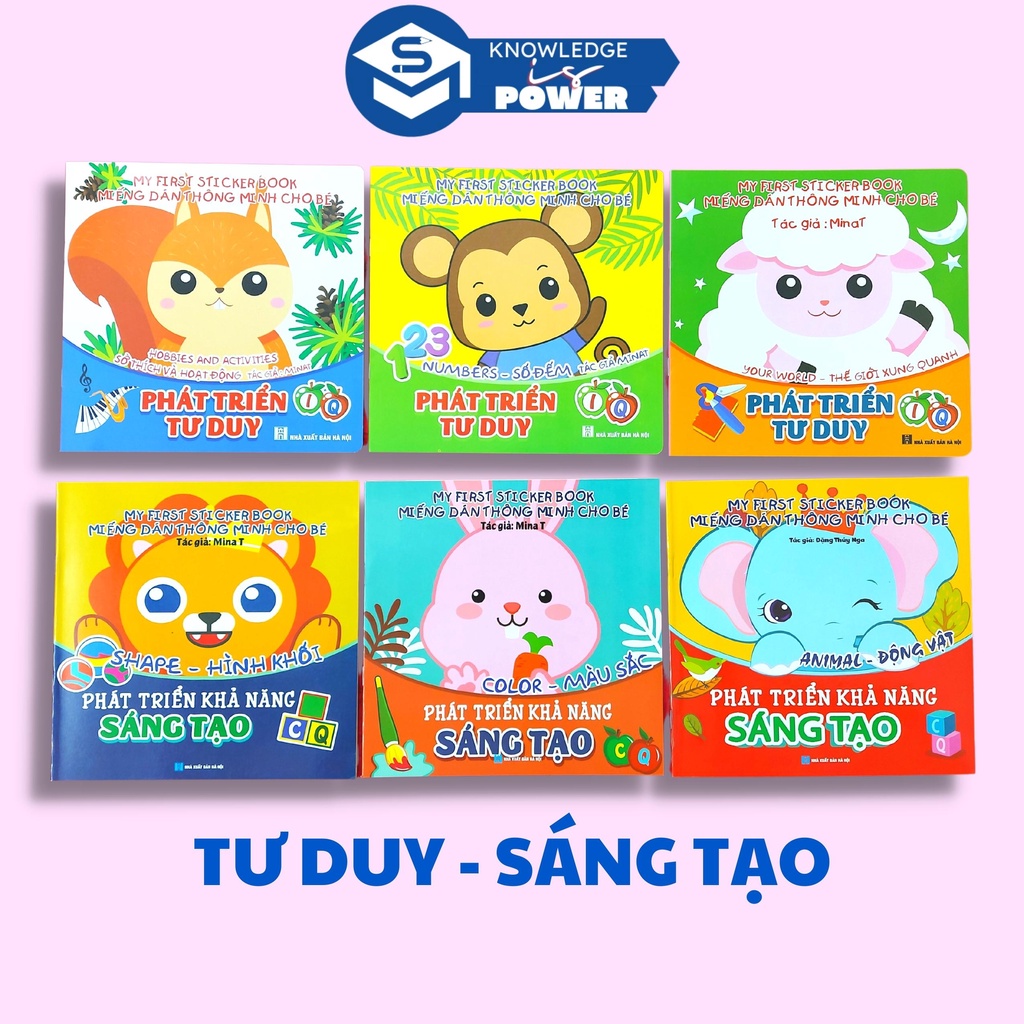 Sách - Bộ 6 Cuốn Miếng Dán Thông Minh - My First Sticker Book (Phát triển CQ - IQ)