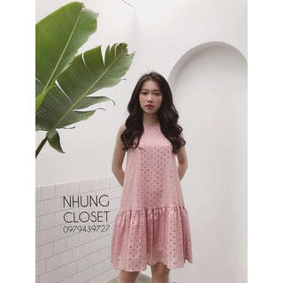  VÁY SUÔNG HỒNG ĐUÔI CÁ CHẤM BI (Ảnh thật) (Cam kết hàng y hình)