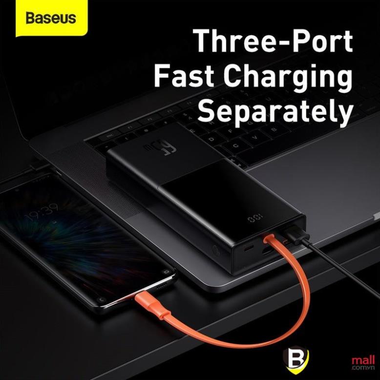 Baseus -BaseusMall VN Pin dự phòng sạc nhanh Baseus 65W Elf Digital Display Power Bank 20000mAh kèm cáp Type C