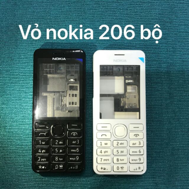 Vỏ Nokia 206 nguyên bộ (đen và trắng)