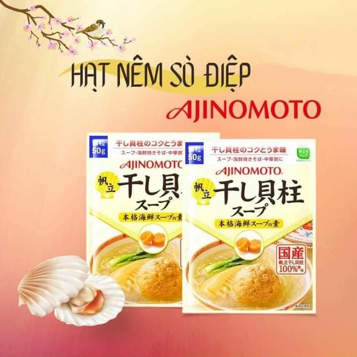 Bột Nêm Hạt Nêm Sò Điệp Ajinomoto 50G Nhật Bản Cho Bé Ăn Dặm Bổ Sung Canxi I ốt Thơm Ngon Đậm Đà An Toàn Date 2023