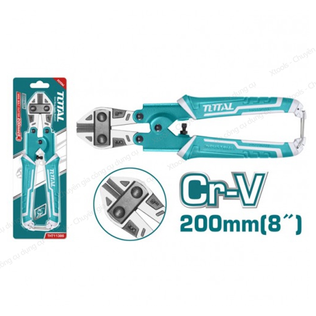 Kìm cộng lực đa năng mini TOTAL THT11386 8&quot; kềm cộng lực mini thép Cr-V chống rỉ siêu cứng cắt sắt kim loại cáp dây điện