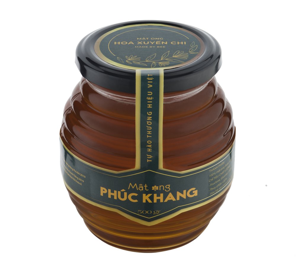 Mật ong nguyên chát Hoa Xuyến Chi Phúc Khang 500g - Combo tiết kiệm 3 hũ tặng 1 bình giữ nhiệt