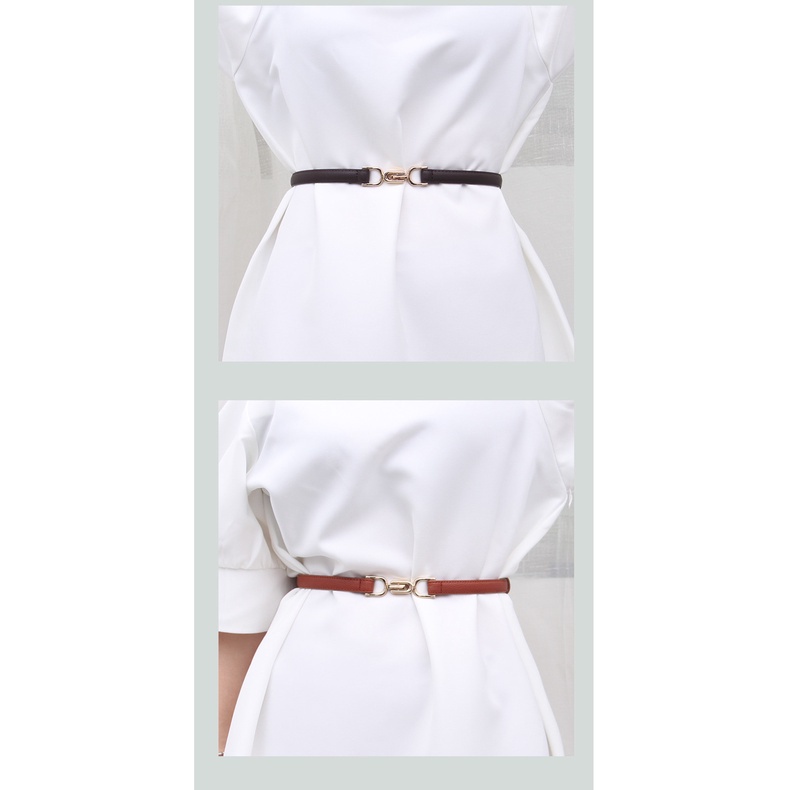 SmileFairyCC【COD &amp; Hàng Có Sẵn】Thắt Lưng Da Pu Khóa Hợp Kim Co Giãn Phong Cách Vintage