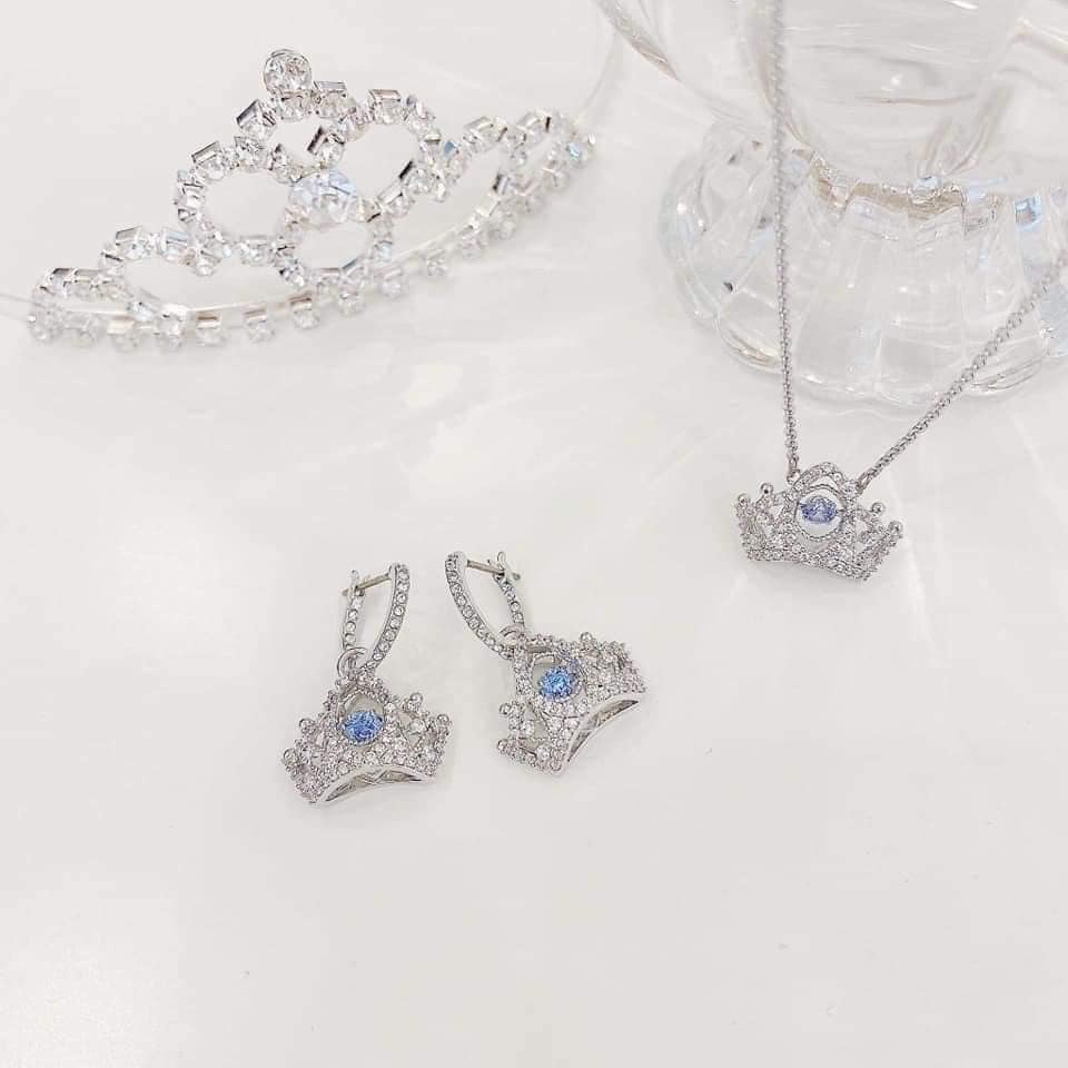 Set 3 món Swarovski Bee A Queen Vòng cổ + lắc tay + bông tai