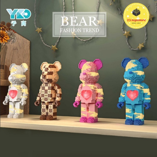 Bộ đồ chơi lắp ghép gấu BearBrick vs LV cao 31cm (