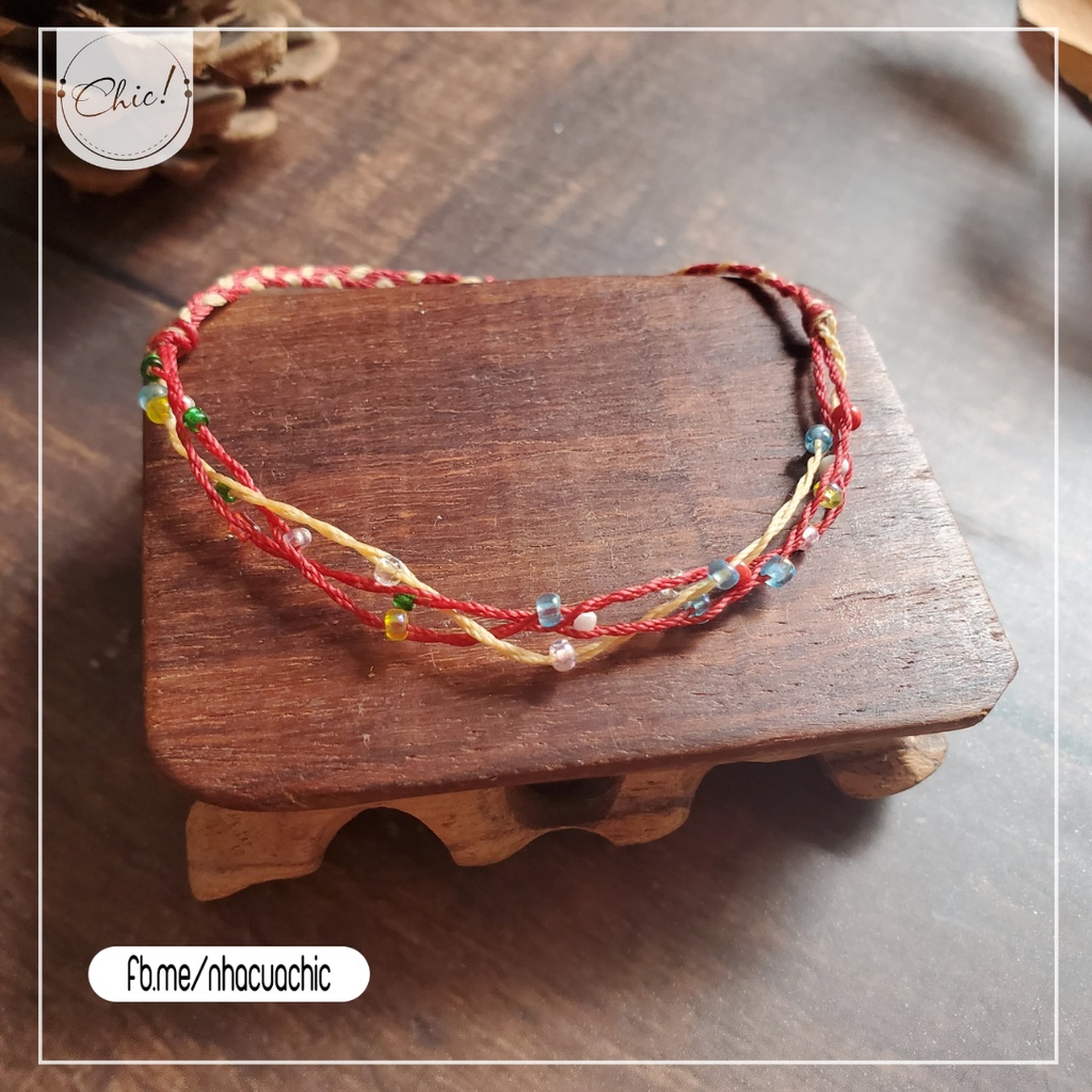 Vòng tay tết chỉ sáp thủ công - Vòng tay Boho DYI - Amity
