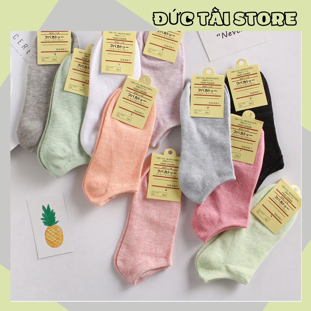 Tất/ Vớ Nữ Cotton Trơn Cổ Ngắn Xuất Nhật Nhiều Màu Cực Xinh 88157 ĐỨC TÀI