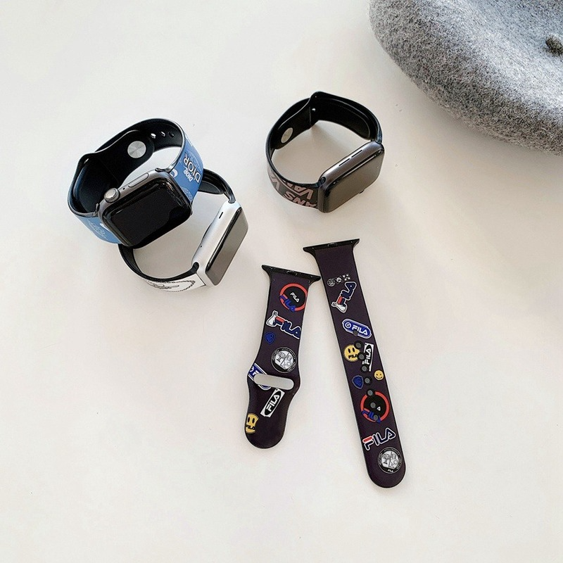 VANS DIOR FILA Dây Đeo Silicon Mềm 2021 Cho Đồng Hồ Apple Watch Series Se 6 38mm 40mm 42mm 44mm Wist T500 Ft50 T5 W26 Q520 Q99