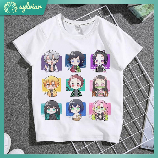 Áo Thun Mùa Hè In Họa Tiết Hoạt Hình Anime Cho Bé 5-10 Tuổi