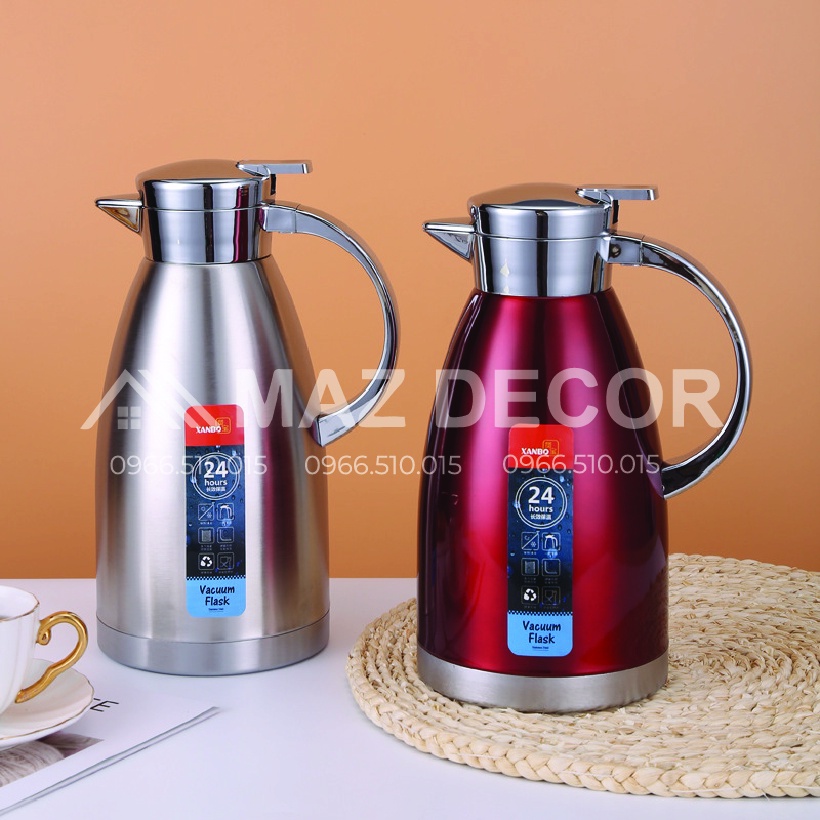 Bình nước giữ nhiệt nóng lạnh Xanbo GB9684-88 2.3 lít inox sáng bóng an tòa cho sức khỏe