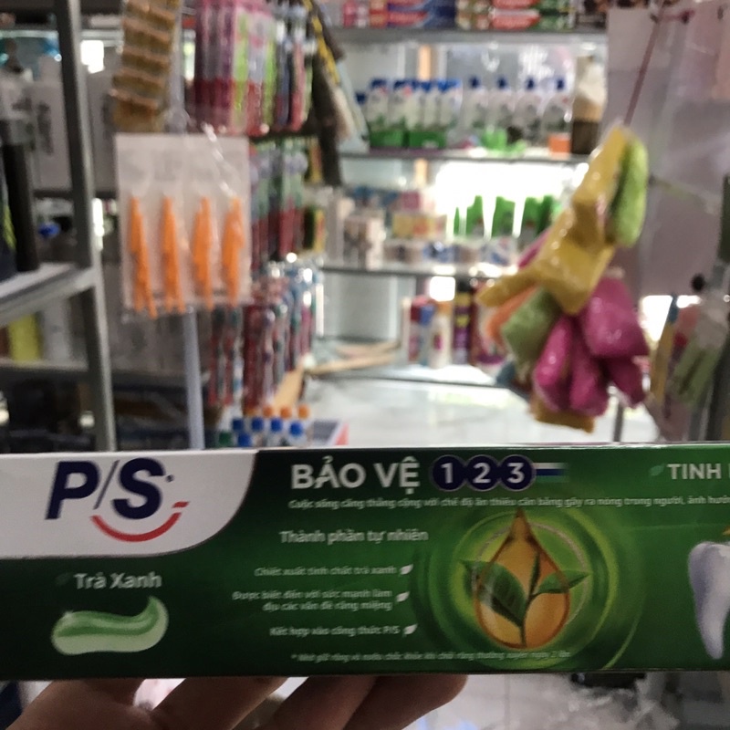 Kem đánh răng P/S bảo vệ 123 trà xanh thanh nhiệt 230g.