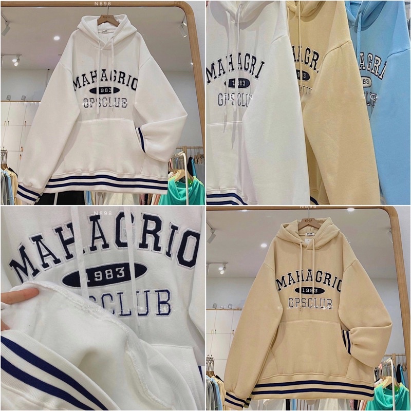 Áo Hoodie Nỉ Chữ Ngực MAHAGRIO Form Rộng Unisex, Áo Nỉ Nữ Có Mũ Nhiều màu