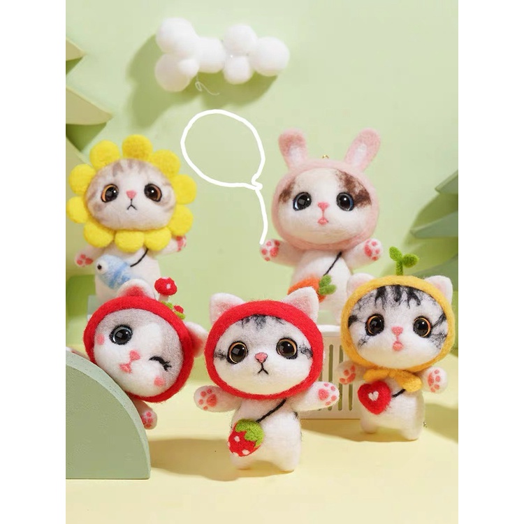 Len Chọc Handmade, Bộ Kit Len Chọc Mèo Mơn Mởn