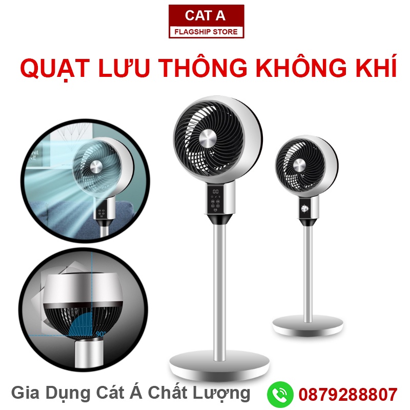 QUẠT LƯU THÔNG KHÔNG KHÍ - Lồng xoay 90 độ, điều khiển từ xa, điều khiển cơ phù hợp cho gia đình, văn phòng [MS028]