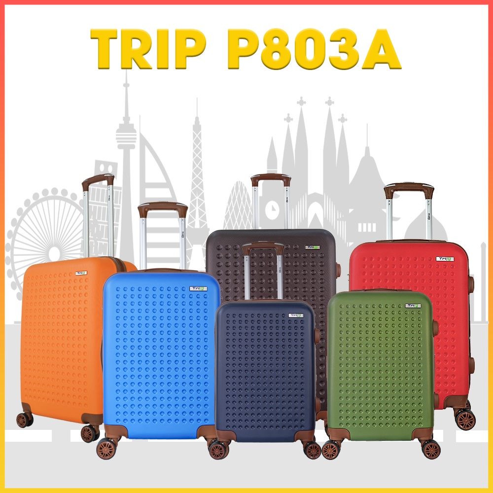 Vali nhựa dây kéo xách tay size cabin 20inch TRIP P803A, bảo hành 5 năm