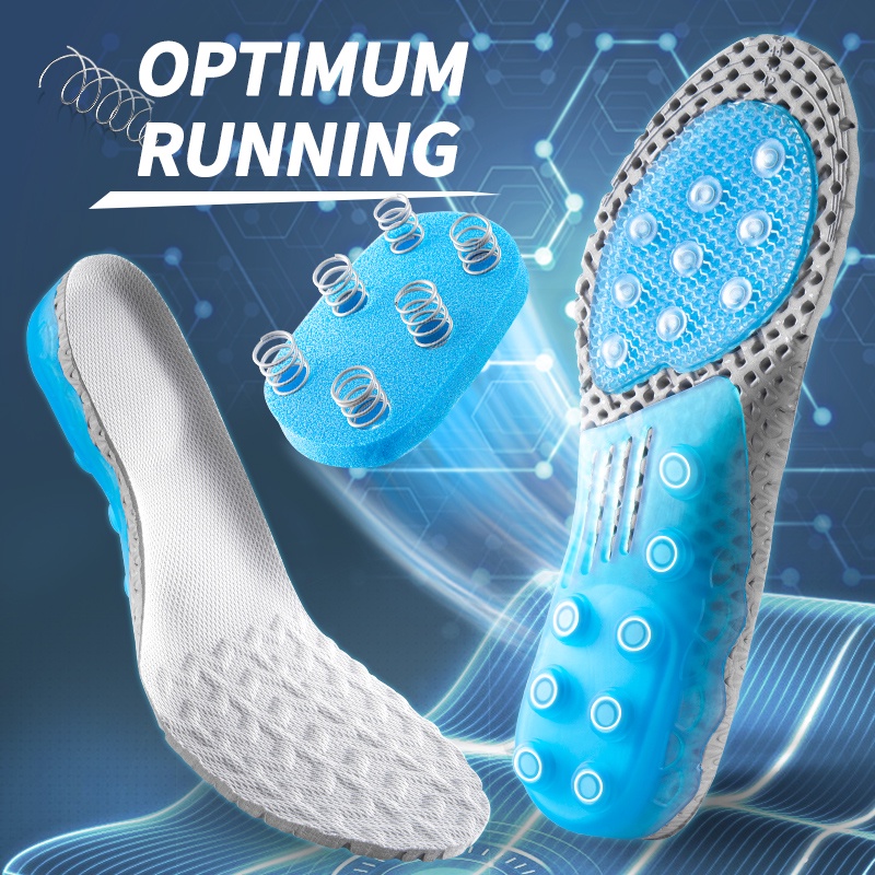 Miếng lót giày NAFOING silicone gel phối lò xo hỗ trợ làm giảm đau