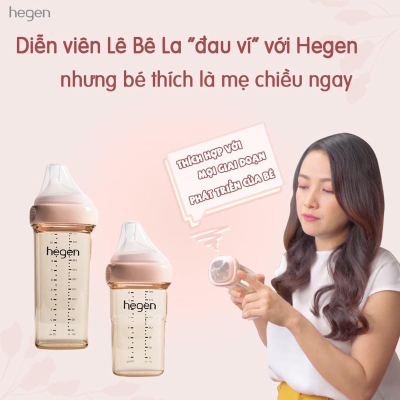 Bình sữa cho bé sơ sinh Hegen chính hãng, Bình sữa HEGEN TÍM chống sặc 60ml/150ml/240ml/330ml
