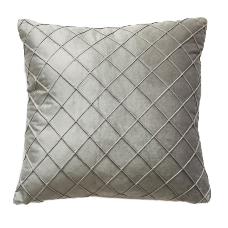 Vỏ Gối Nhung Hình Vuông Thêu Họa Tiết Kim Cương Màu Trơn Hiện Đại
