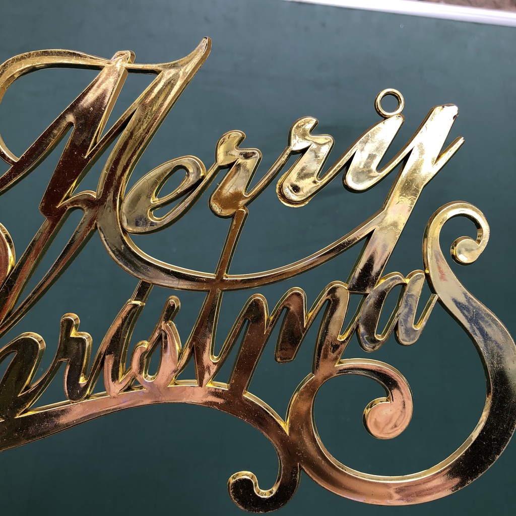 Bảng Chữ Merry Christmas Treo Cửa, Cây Thông Noel, vòng nguyệt quế Giáng sinh máu vàng