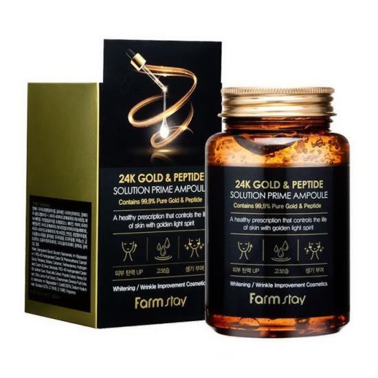 Tinh chất chống lão hóa từ vàng 24K & Peptide Hàn Quốc Farmstay 24k Gold & Peptide Perfect Ampoule 250ml