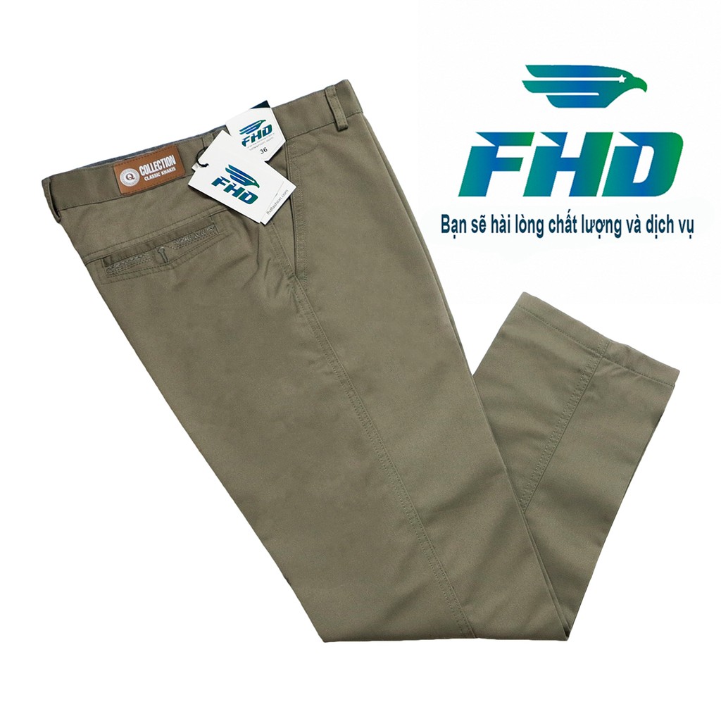 Quần dài kaki trung niên nam chất vải kaki dày, đường may tỉ mỉ bền màu form chuẩn màu sắc nhã nhặn FHDQ001