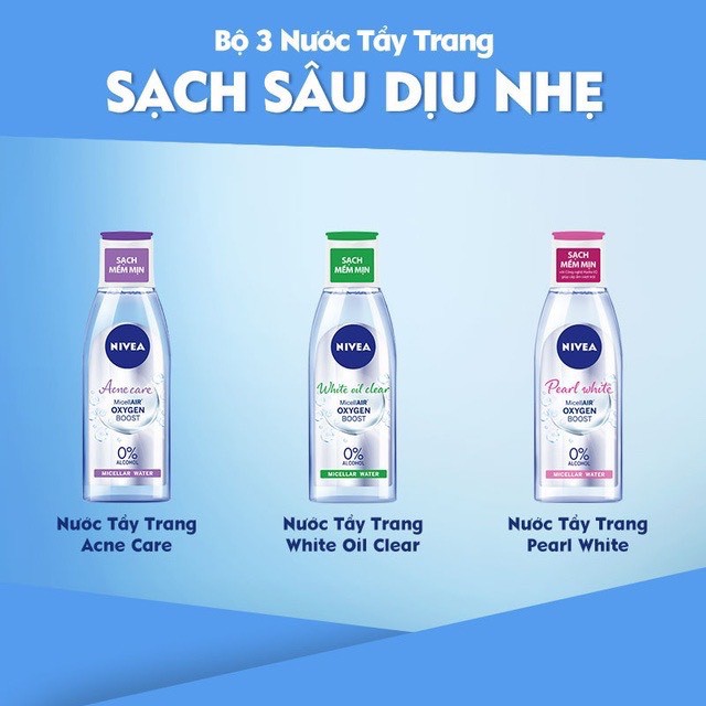 Nước tẩy trang NIVEA kiểm soát nhờn White Oil Clear Micellar Water (200ml)