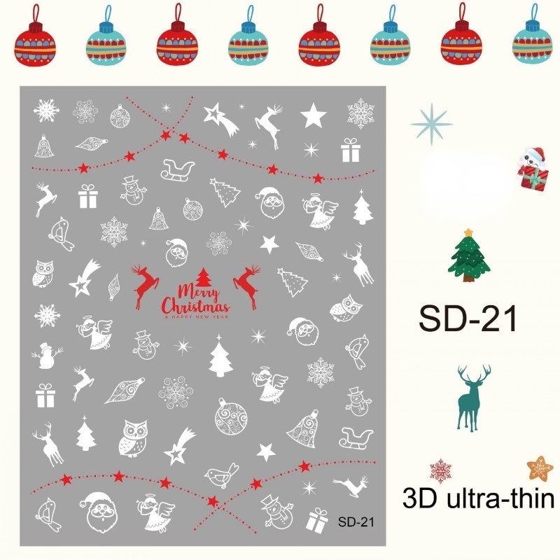 [Hàng mới về] Miếng dán trang trí móng tay chủ đề giáng sinh