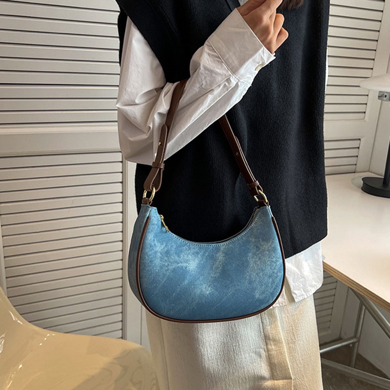 IELGY  Túi Đeo Vai Hình Bán Nguyệt Thời Trang Cho Nữ