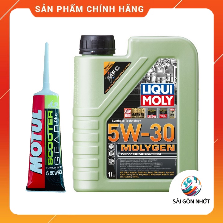 Nhớt Tổng Hợp LIQUI MOLY MOLYGEN 5W30 + Nhớt hộp số (nhớt Lap) Motul Scooter Gear plus 120ml