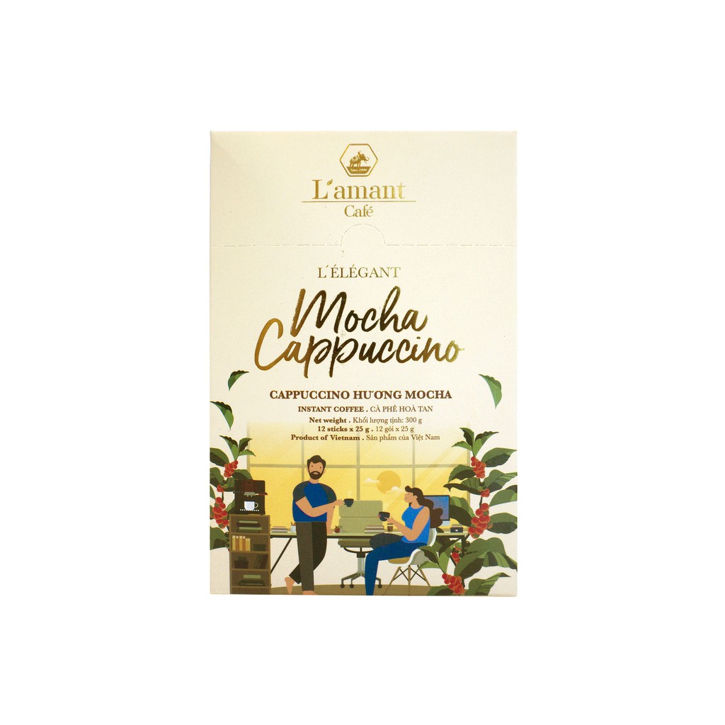Cà phê hòa tan vị Mocha - L'amant Café Mocha Cappuccino instant coffee - Đậm đà hương vị Socola