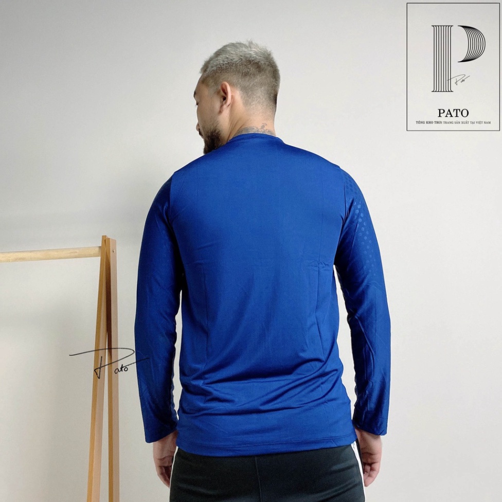 Áo thun lạnh dài tay nam có lót nỉ dáng ôm dày dặn co giãn (ảnh shop pato chụp)