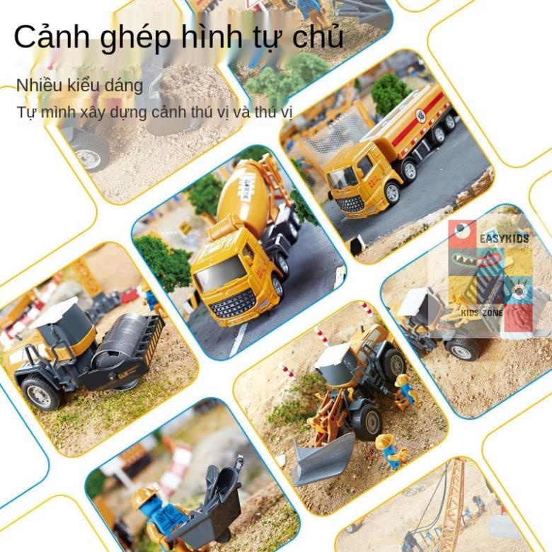 Đồ chơi xe, Bộ mô hình đồ chơi xe kỹ thuật hợp kim nhiều chi tiết như thật có đèn nhạc