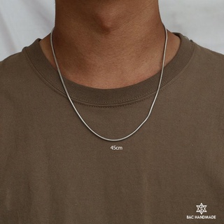 Dây chuyền nam Bạc Handmade.Vòng cổ mì trơn Bạc Handmade