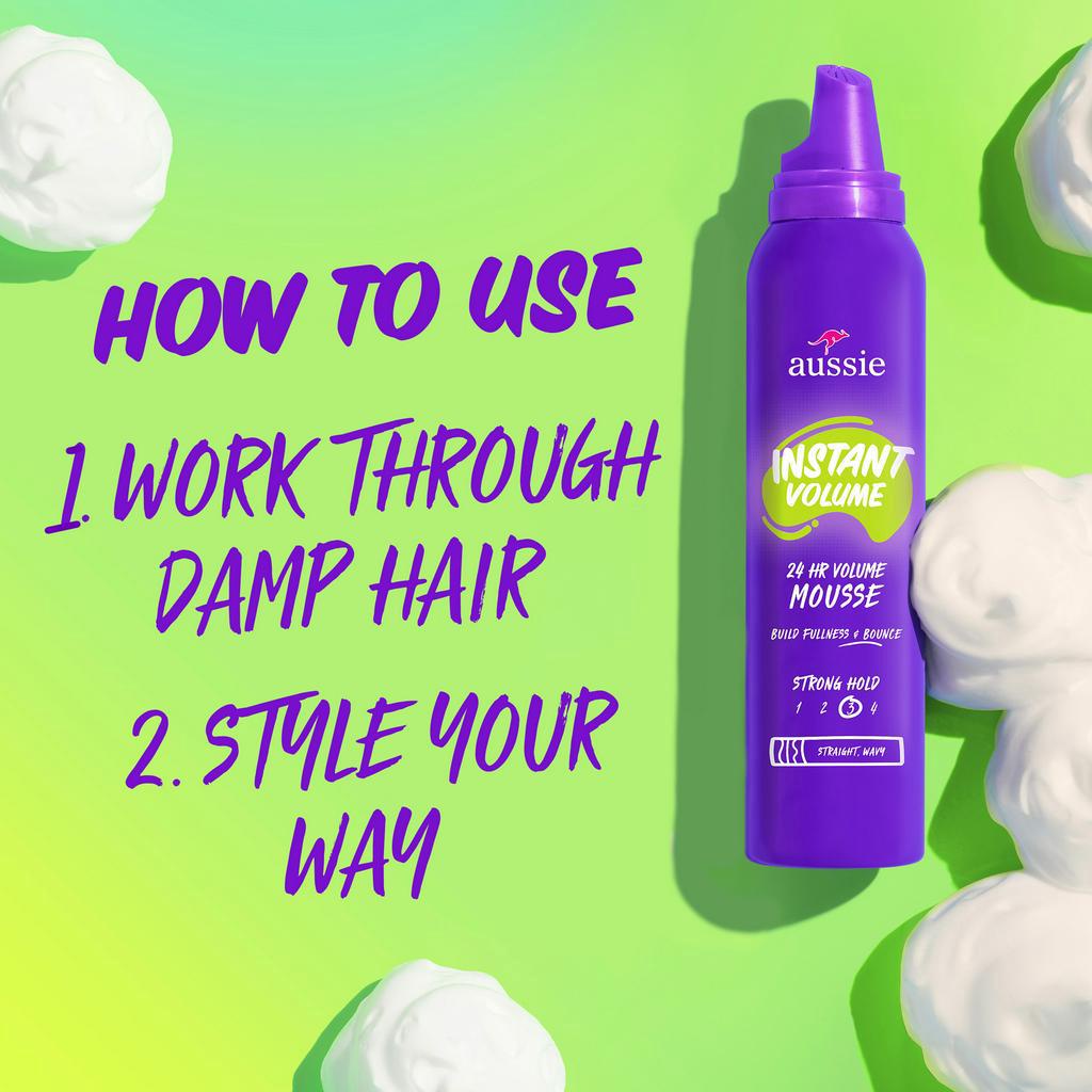 Mousse Aussie Instant Volume làm phồng và giữ nếp tóc 170g