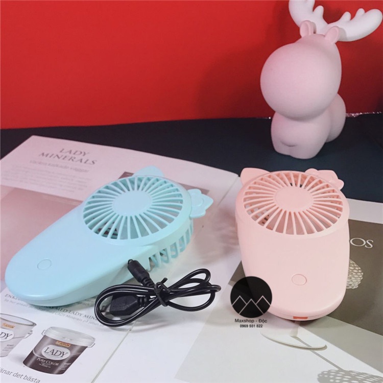 Quạt mini cầm tay tích điện quạt tích điện du lịch Hello Kitty để bàn giá rẻ Maxshop Độc