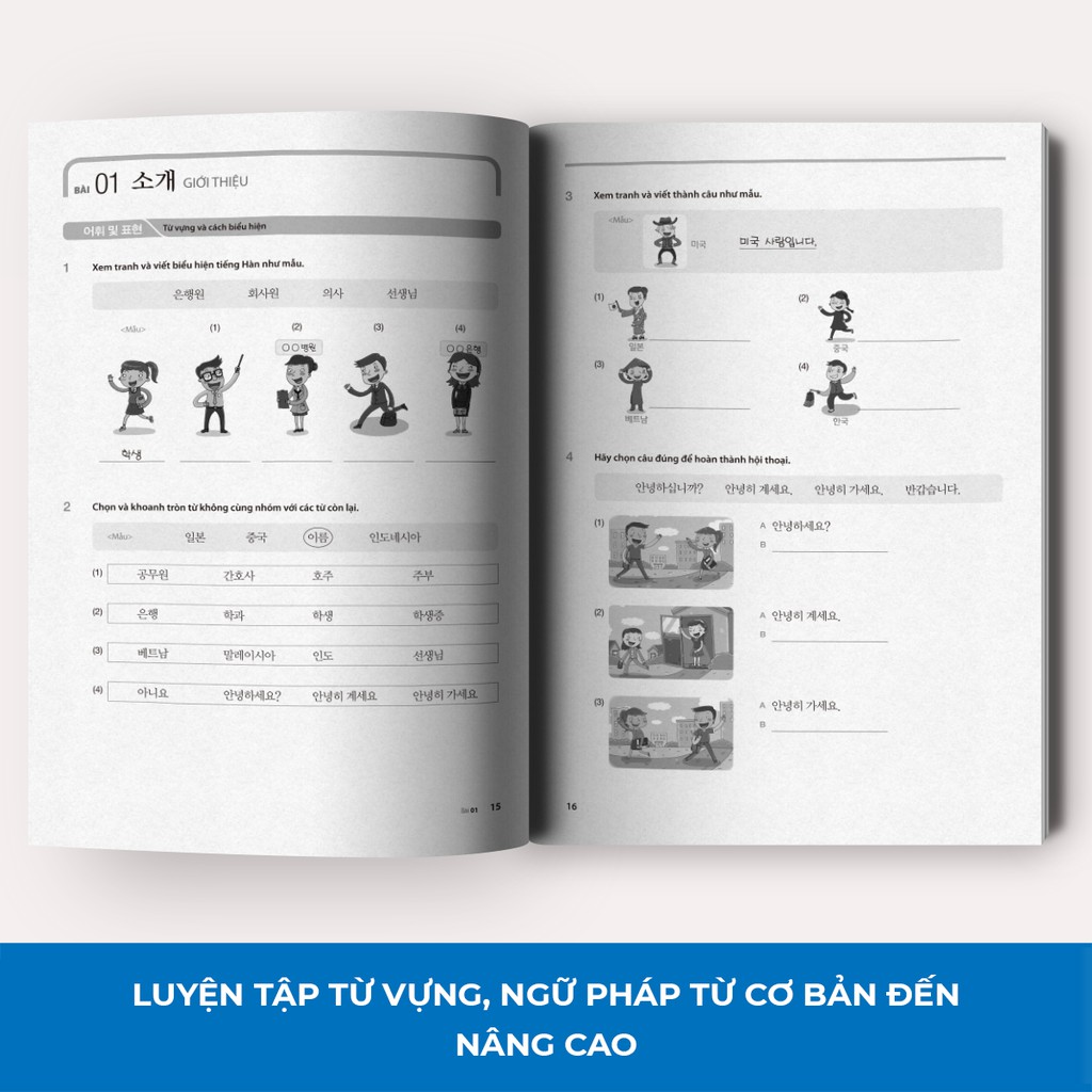 Sách - Tiếng Hàn Tổng Hợp Dành Cho Người Việt Nam - Sách Bài Tập Sơ Cấp 1
