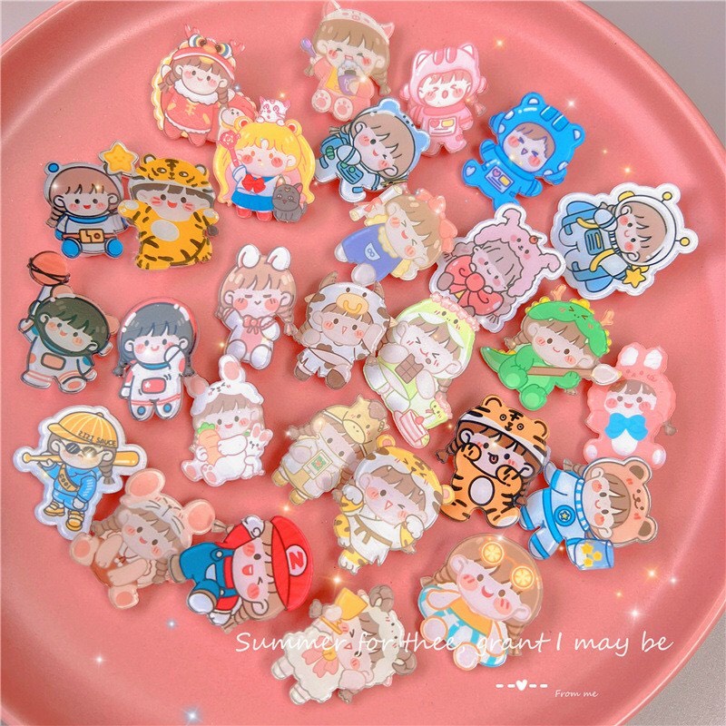 Ghim pin cài áo balo túi đeo chéo sticker siêu cute hoạt hình dễ thương