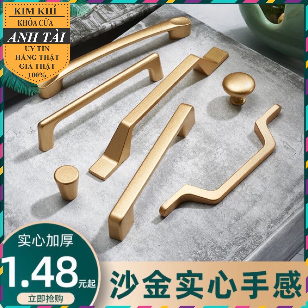 Tay nắm tủ bếp, tay nắm ngăn kéo tủ áo màu vàng cát hợp kim nhôm phong cách hiện đại