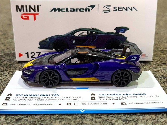 Xe Mô Hình McLaren Senna 1:64 MiniGT ( Tím Vàng )