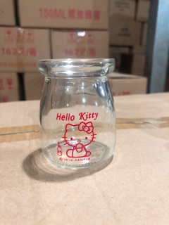 Combo 10 hũ thuỷ tinh đựng yaourt 100ml in hình kitty