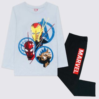 Bộ cotton dài tay bé trai MARVEL