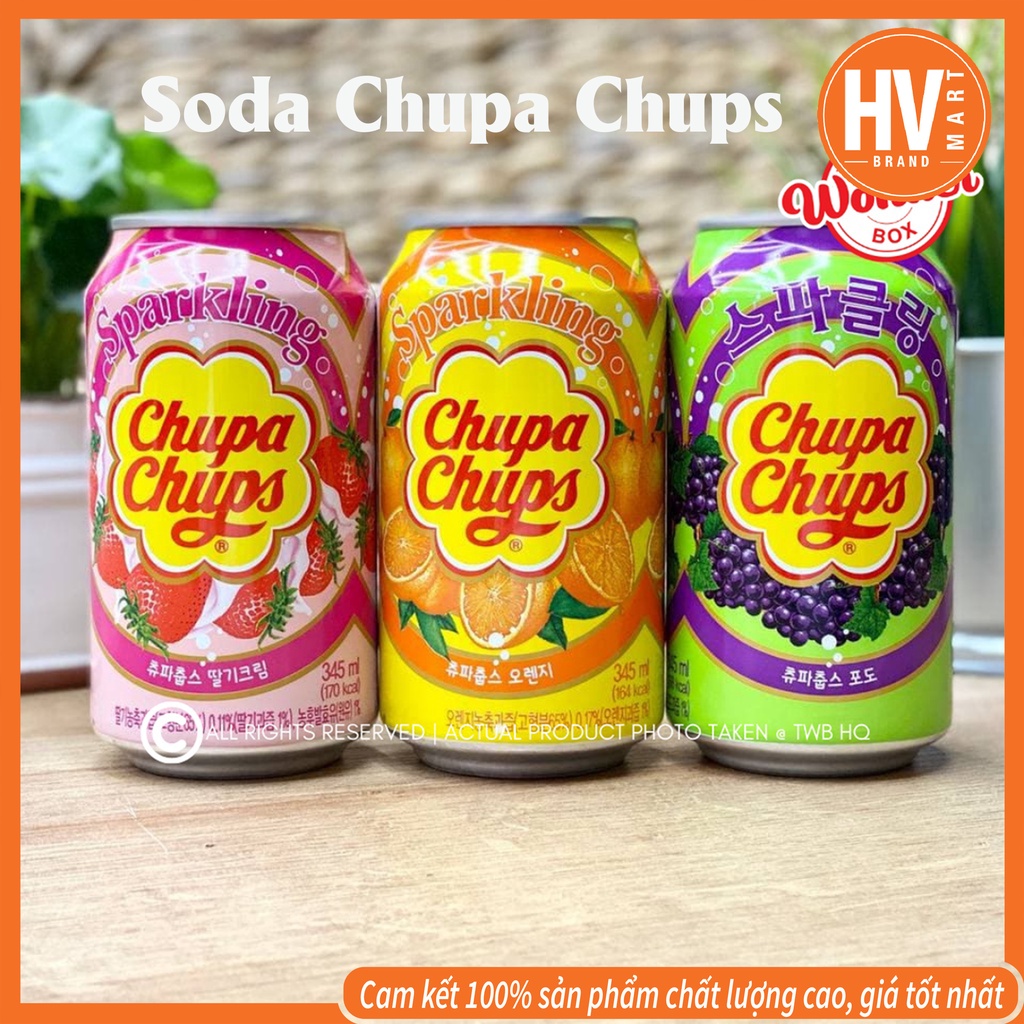 [ Hàng Bán Chạy] Nước Ngọt Soda Sparkling Chupa Chups Lon 345ml