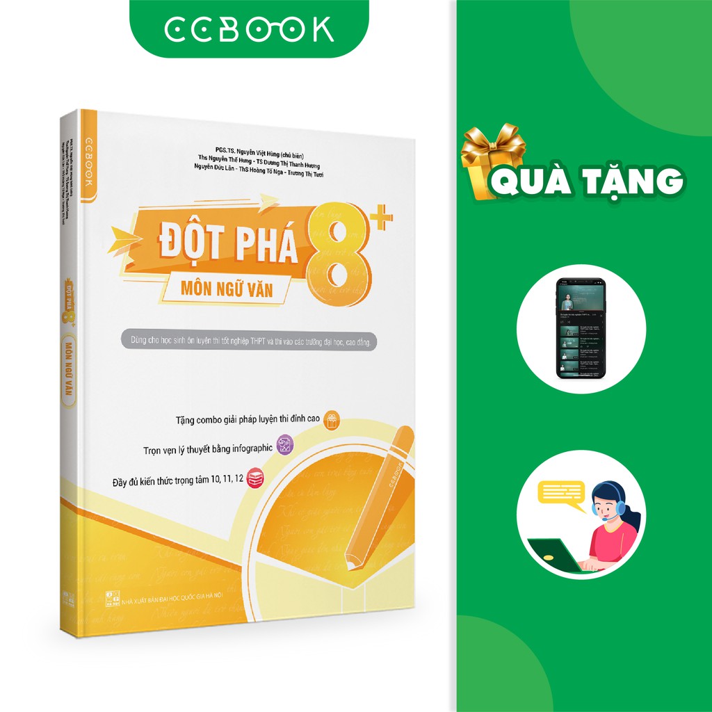 Sách - Đột phá 8+ môn Ngữ Văn (Phiên bản mới) - Ôn thi đại học và THPT quốc gia - Chính hãng CCbook