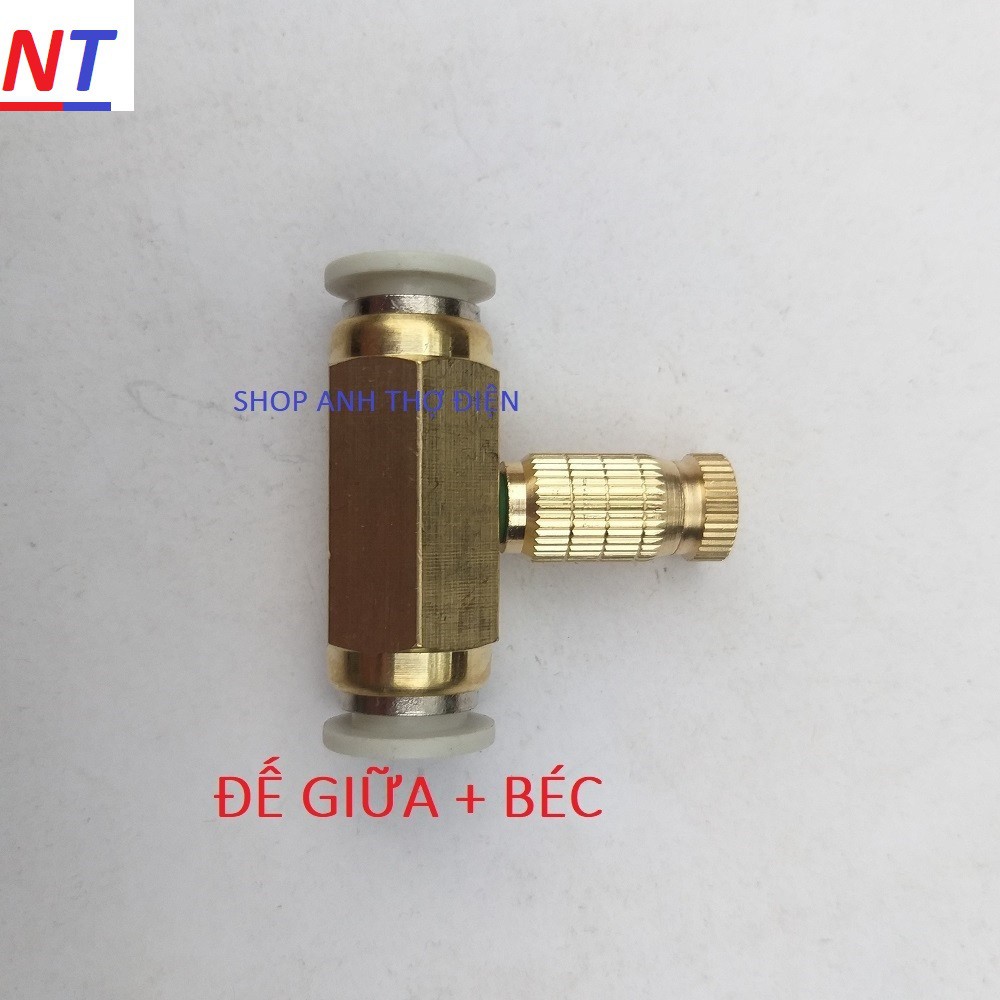 Béc phun sương bằng đồng số 1-2-3 kèm Chân nối