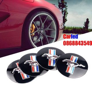 Bộ 4 logo dán mâm xe ô tô Mustang hình ngựa
