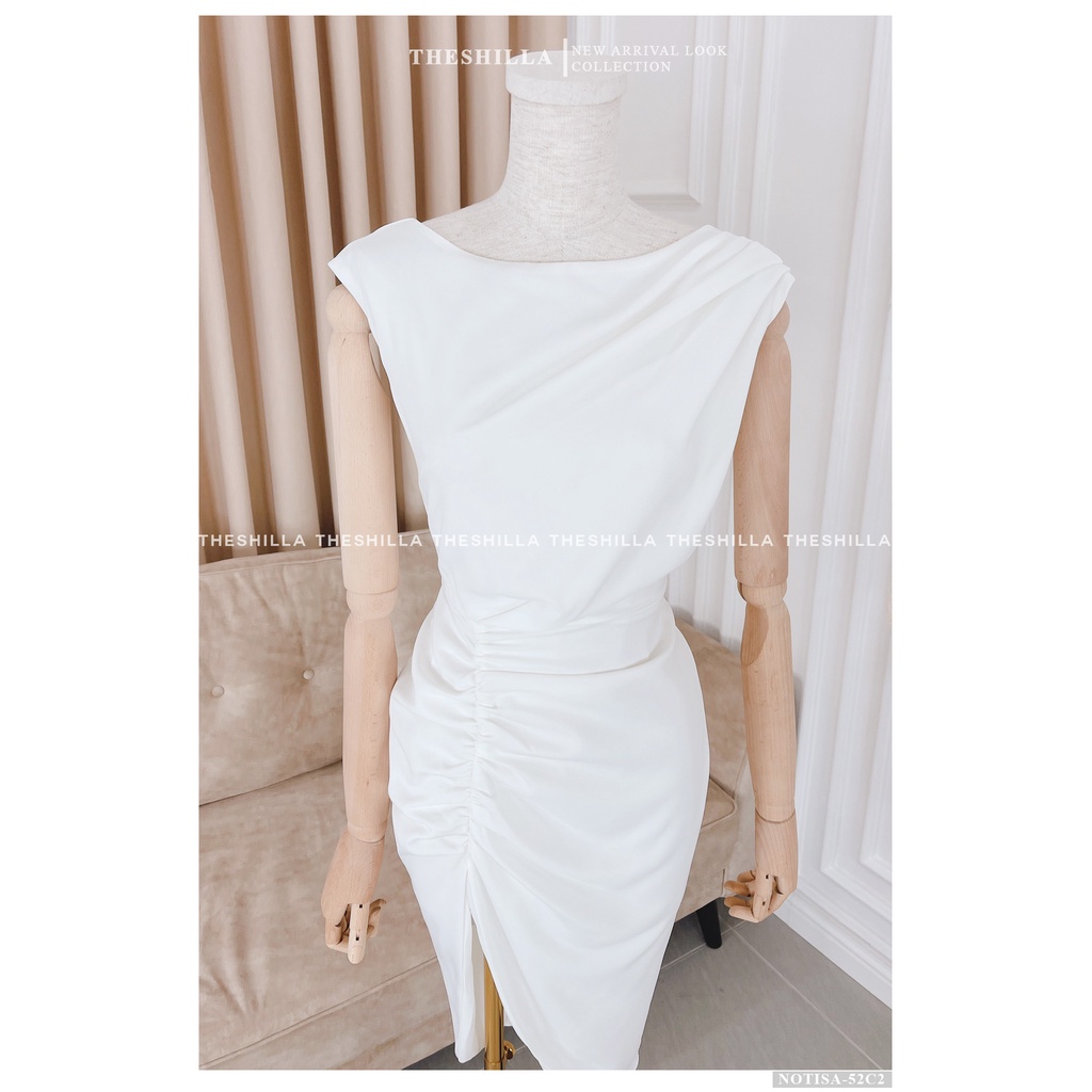 Váy thiết kế cao cấp màu trắng body xẻ tà hở lưng cao cấp [ Có video + Ảnh thật ] The Shilla - Notisa-52C2