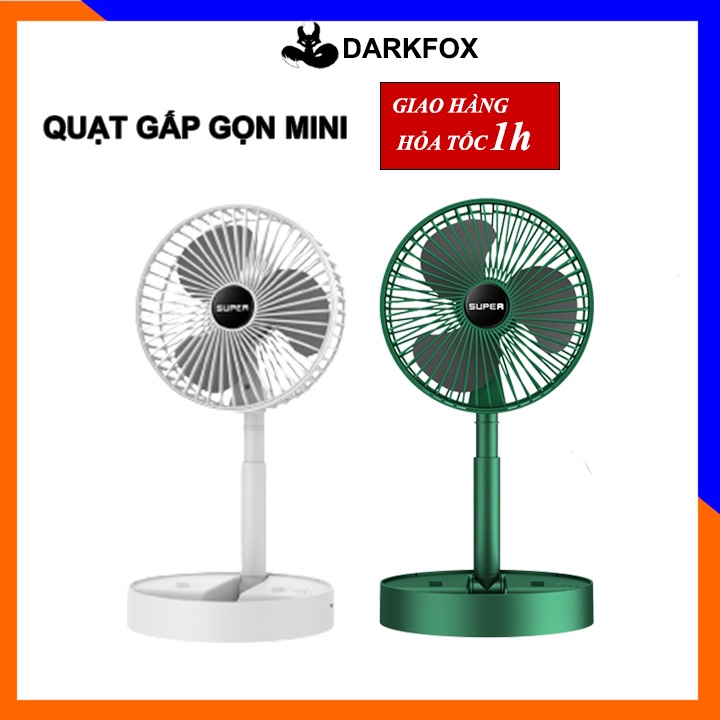Quạt mini gập gọn 3 tốc độ gió 9W cực mát sạc USB tích điện pin lớn 2500mAh dùng liên tục 4-5h - QMN06