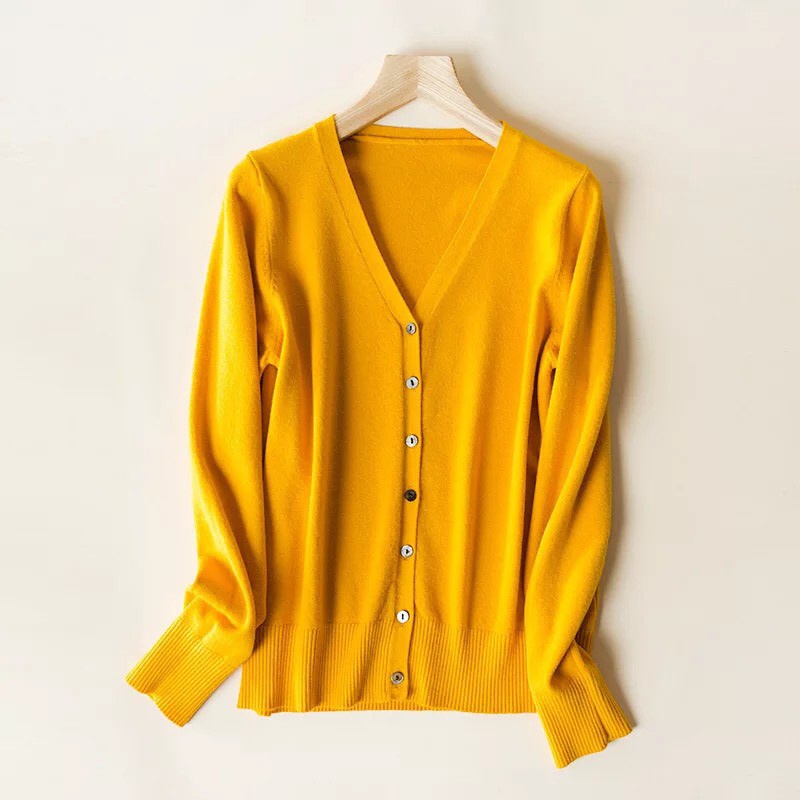 ♤♗❀Áo Khoác Len Mỏng Cardigan Rét Nhẹ Mặc Văn Phòng Cài Cúc Nhiều Màu XMI