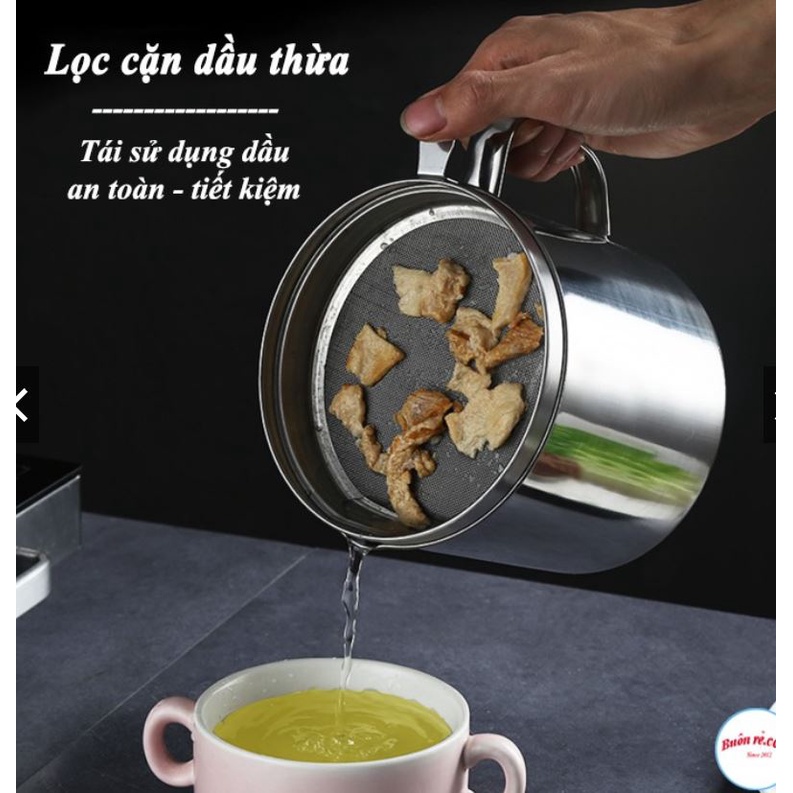 Bình Lọc Dầu Ăn Có Lưới Lọc Cặn bằng INOX-Ca Lọc Dầu Ăn Có Lưới Lọc Cặn Bằng INOX 304-